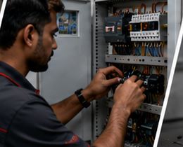 Girimaji engineer wiring a control panel